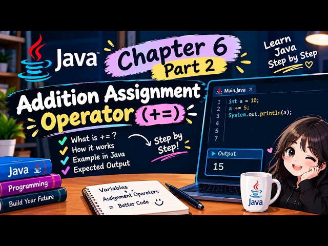 Java Chapter 6 Part 2 | Addition Assignment Operator (+=) | Java for Beginners