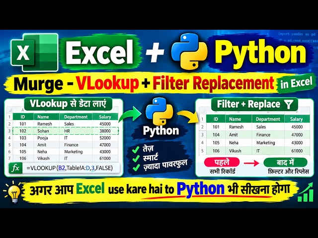 Excel का VLOOKUP और FILTER भूल जाओ! 😱 Python से Data Analysis सीखें | Merge + Filter