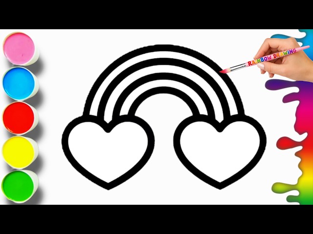 🌈 Easy Rainbow Drawing For Kids | How To Draw A Rainbow | Step by Step Rainbow Drawing Tutorial