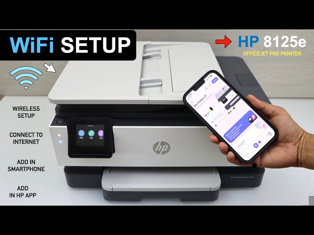 HP OfficeJet Pro 8125e WiFi Setup, Connect To Internet, Add in HP App !!