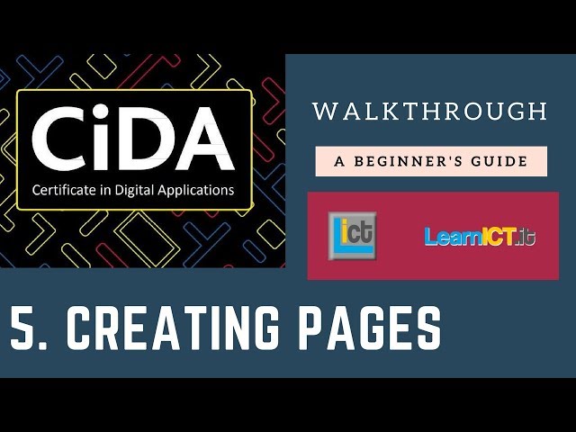 5. Creating Web Pages Part 1 - CIDA - Developing Web Products Walkthrough