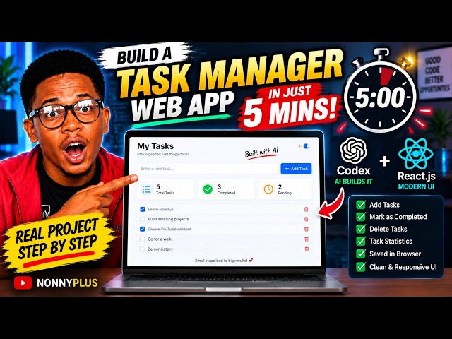 I Built a Full Stack Task Management System in Under 5 Minutes with React js + Codex