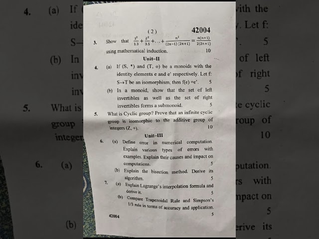 #question #paper #mdu #bca #ymca # maths #mathematics #may #2026 #exams #dav #college #loveneet