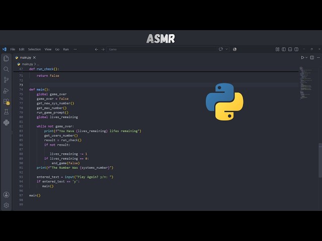 ASMR Coding A Number Guessing Game