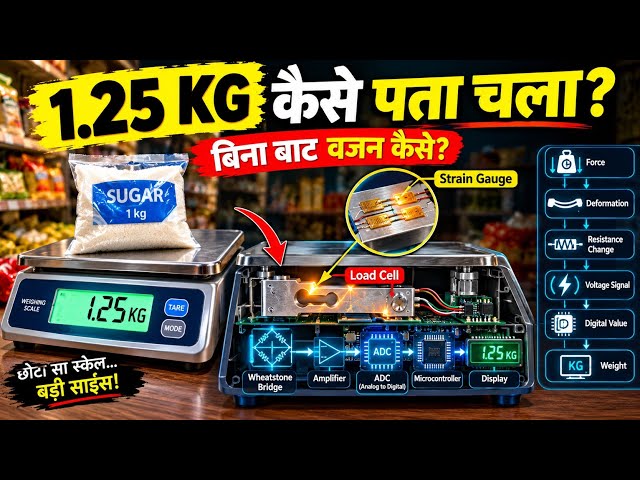 बिना बाट के Digital Weighing Machine वजन कैसे बताती है? 😱 अंदर का राज 