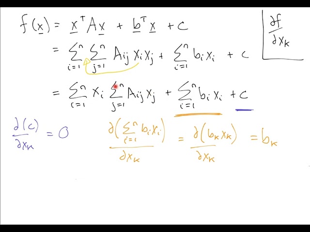 Quadratic Vector Calculus - Gradient & Hessian