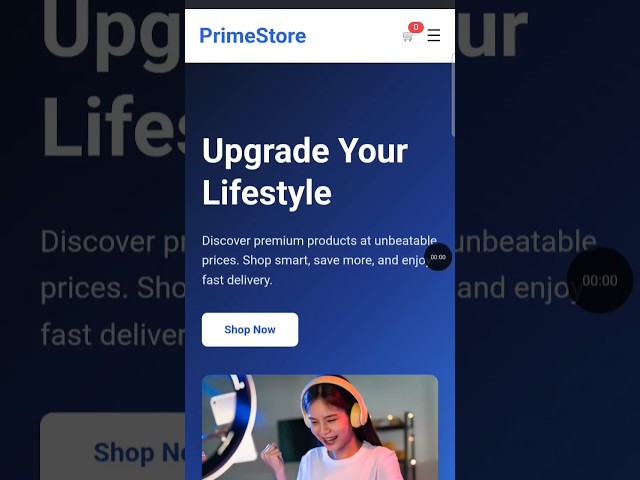 Responsive E-Commerce Website in One HTML File 😍#html #css #javascript