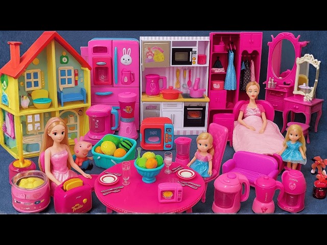 650 Minutes Satisfying with Unboxing Barbie Doll Pink Bedroom,Kitchen Collection Review Toys | ASMR