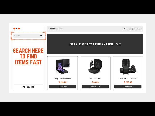 Search Bar Using JavaScript | Working Search Bar