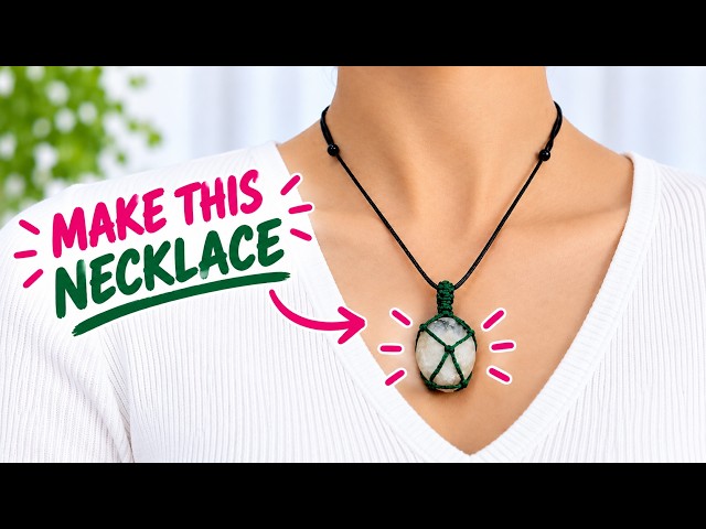 Make This Beautiful Necklace | Easy Stone Macrame Tutorial ✨