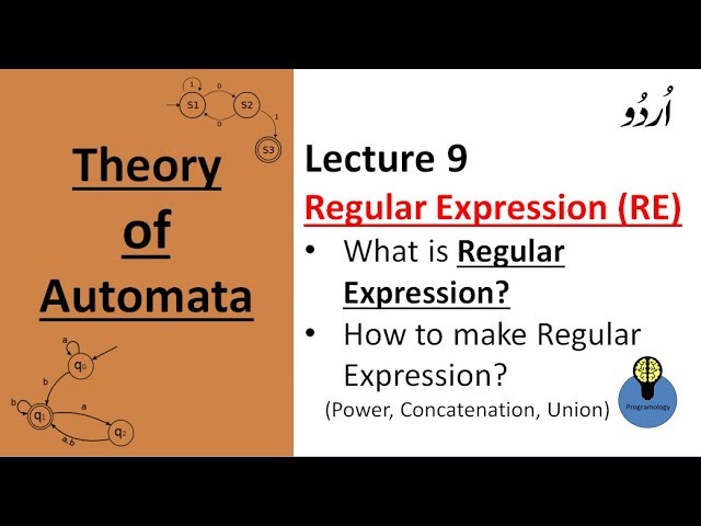 Lecture 9: regular expression in automata ,how to make RE, examples, power, concatenation, Union