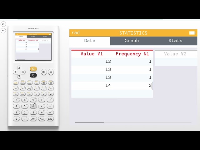 Enter data and view summary statistics