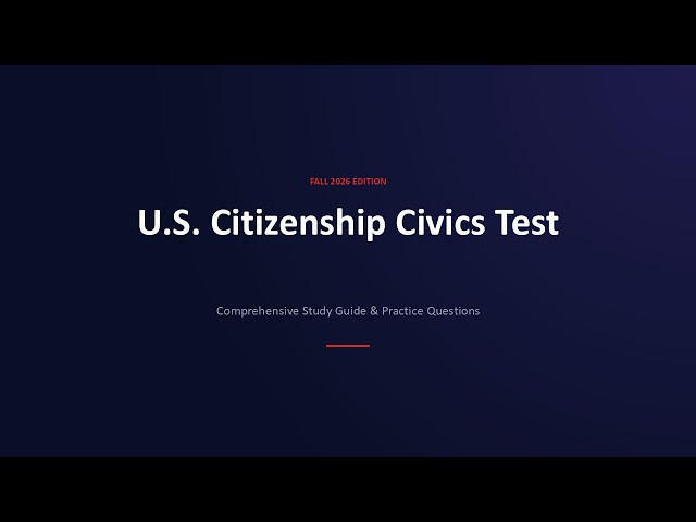 US Citizenship Test 2026 | 50 Multiple Choice Practice Questions - Part II