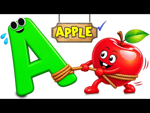 ABC Phonics for Toddlers | Learn A to Z Letters & Simple Words | A is For Apple Rhymes Video