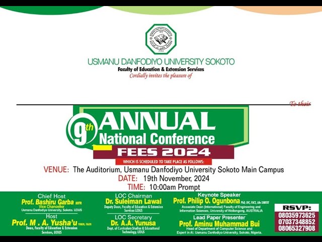 9th Annual National Conference FEES 2024 UDUS