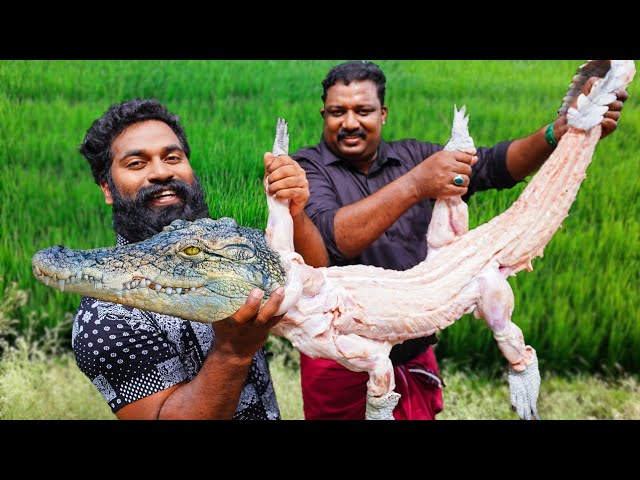Big Crocodile Grilling | Sriracha farm | വലിയ മുതലയെ കനലിൽ ചുട്ടപ്പോൾ | M4 Tech |