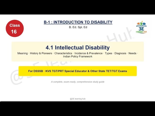 Class 16: Intellectual Disability (Expanded) B-1