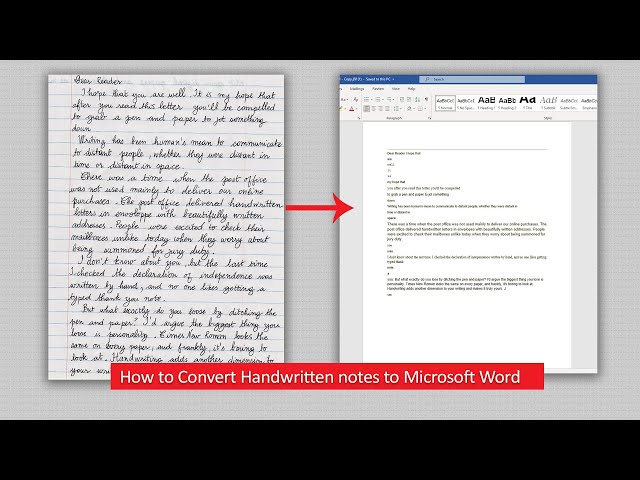 How to Convert Handwritten notes to Microsoft Word