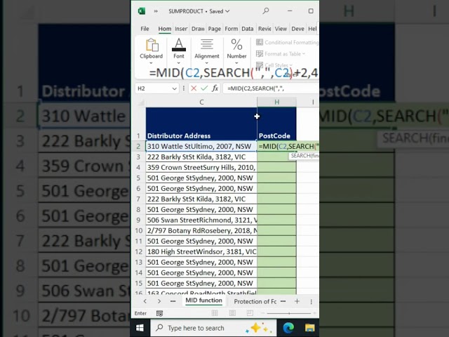 How to use the MID function in Excel
