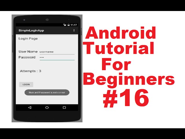 Android Tutorial for Beginners 16 # Android Login Screen Example Part 2