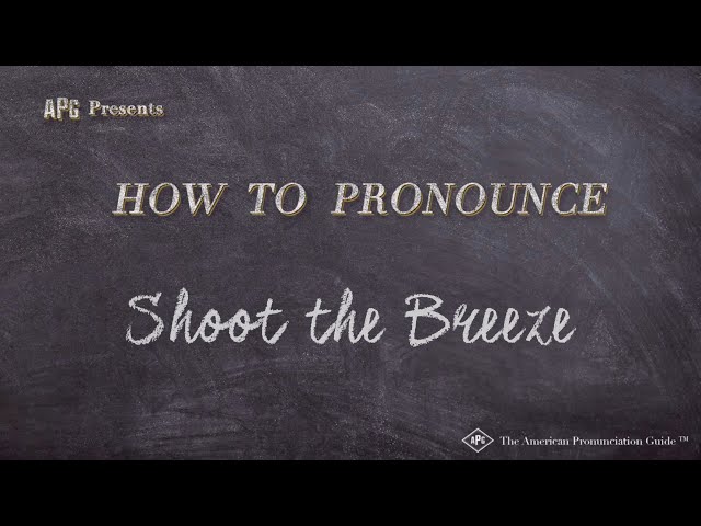 How to Say "Shoot the Breeze" (American Slang - See Description for Explanation)