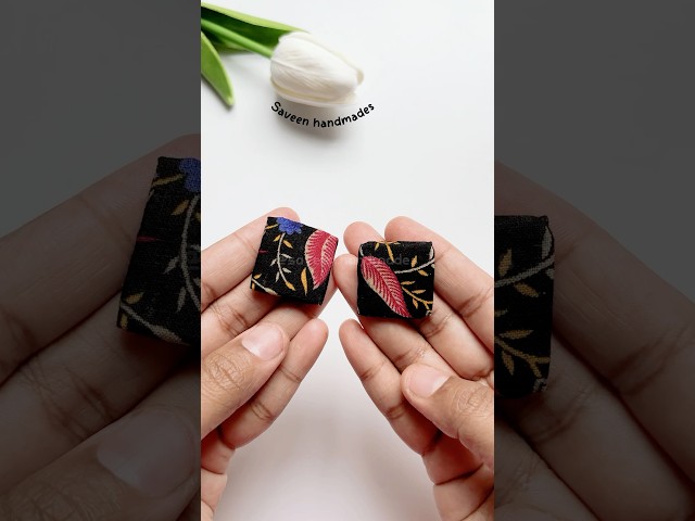 Fabric earrings making at home #shorts #handmadejewellery #fabricjewellery #earrings