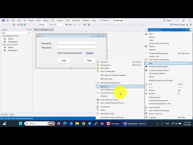 #Create Project Visual Studio 2022 C#.NET FRAMEWORK