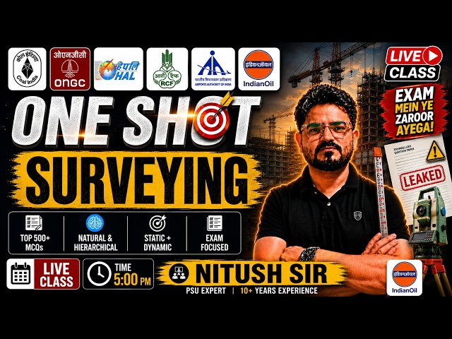 Surveying One Shot | CIL Exam | IOCL Exam | HAL Exam | Civil Engg