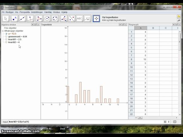 Statistik i geogebra for ikke-grupperede observationssæt.mp4