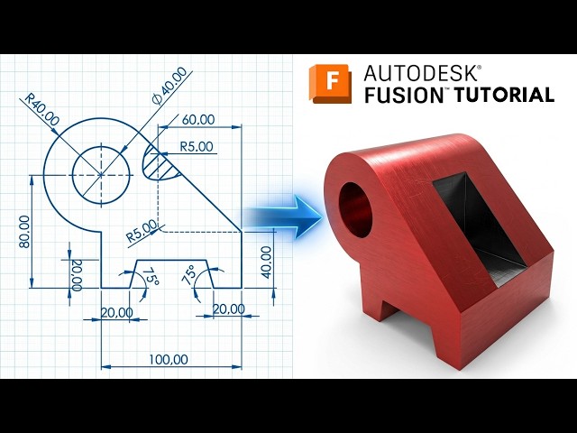 Fusion 360 From Zero | Beginner Step-by-Step Modeling FUll ROund FIllet Tutorial #09
