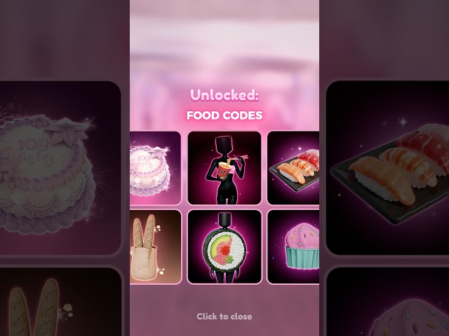 EVERY FOOD CODE IN DRESS TO IMPRESS #dresstoimpress