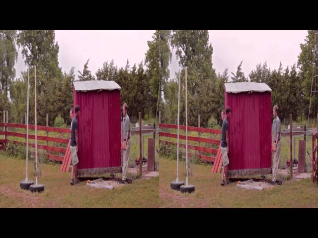 Dual DSLR Camera 3D Test - Moving the Chicken Coop