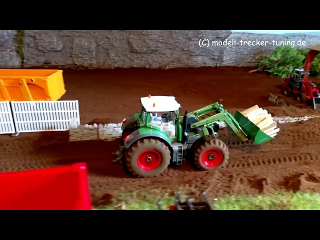 1:32 Fendt 939 Frontlader Holz fahren Tractor at work Siku Control32 6778