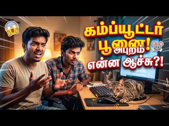 Computer Mouse-ஐ கடிச்சு முழுங்கிய பூனை! 🐭💻 #Shorts