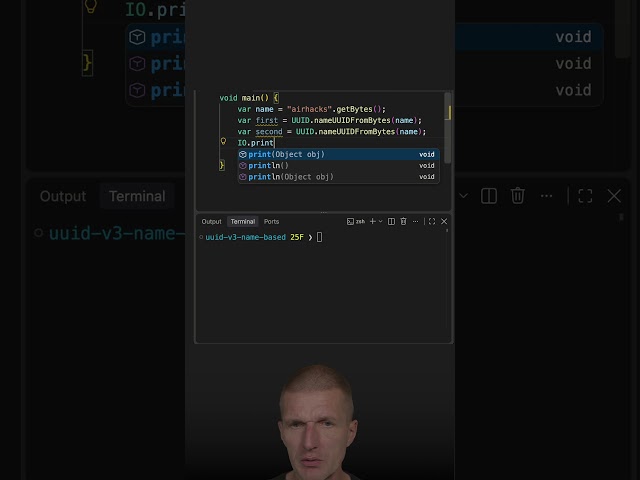 Deterministic Name-Based UUIDs #java #shorts #coding #airhacks