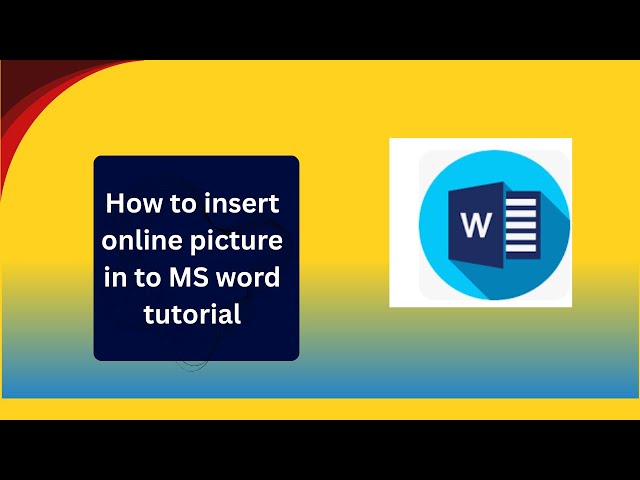 how to insert online picture in to MS word tutorial