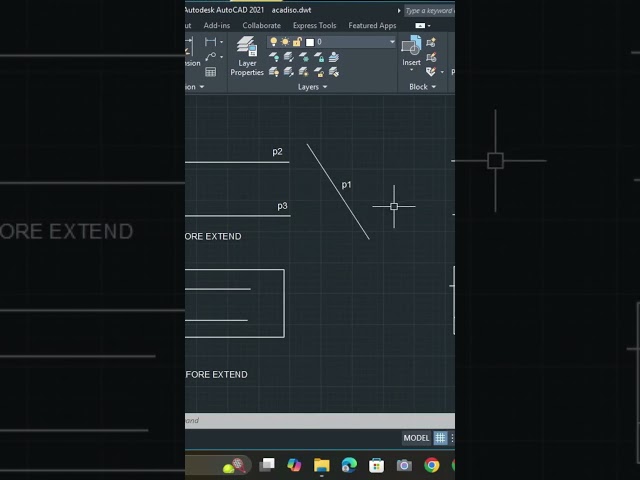How to EXTEND  a line in AutoCAD?