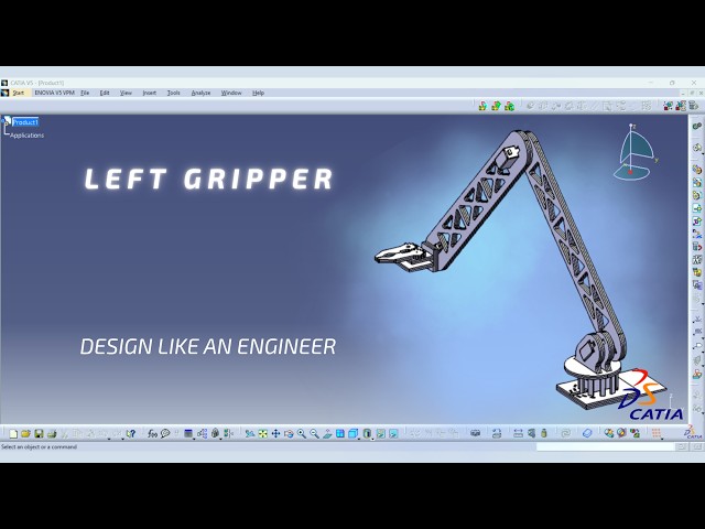 Left Gripper – Small Arm Robot | CATIA V5 Design Series