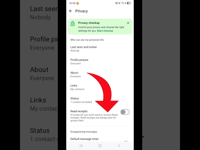 whatsapp double tick hide setting #settings #shorts