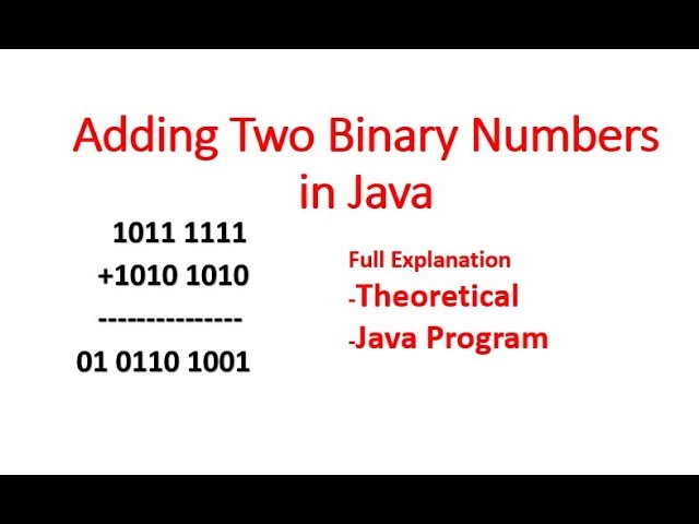 Adding Two Binary Numbers in Java- Hindi