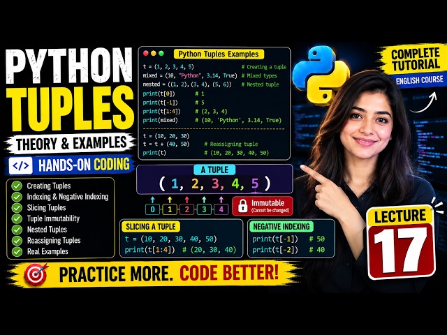 Python Full Course for Beginners | Lecture 17: Tuples in Python Explained
