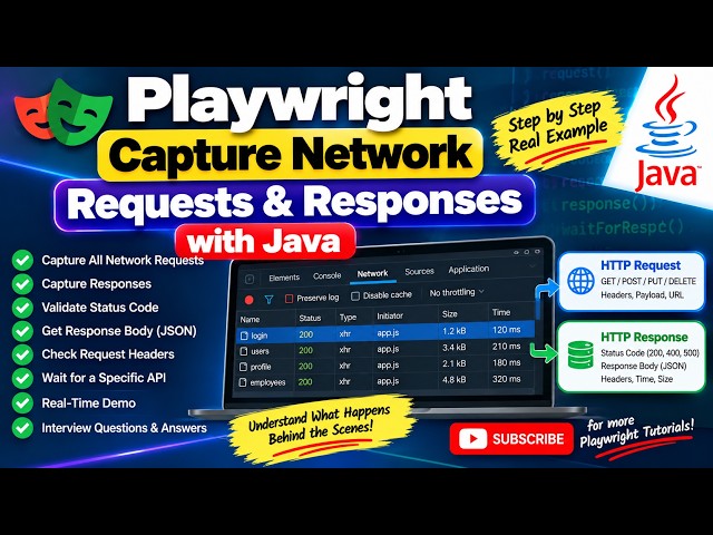 Playwright Automation with Java | How to Capture Network Requests & Responses  | API Testing