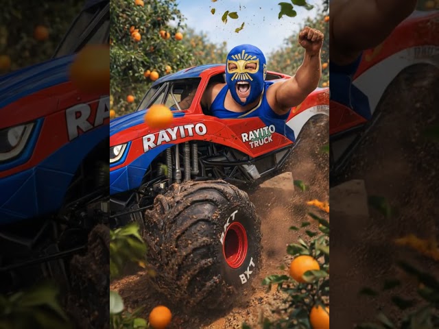 Monster Truck Juice Challenge Gone Wrong 😂 #luchador #monsterstruck #shorts