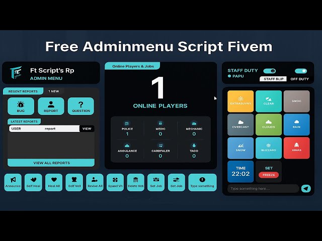Free Adminmenu script Fivem | Clean UI with Report System