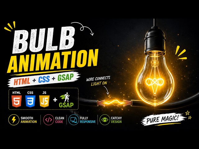 GSAP Project #1 | Draggable Light Bulb Animation using HTML CSS JavaScript | GSAP Tutorial in Hindi