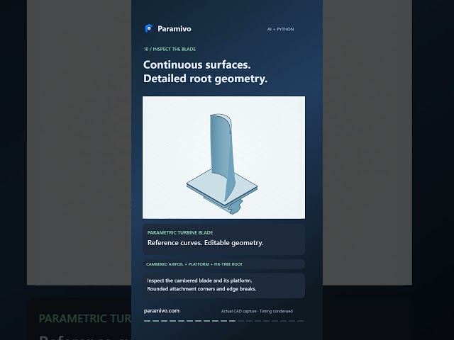Turbine Blade CAD Design with AI-Assisted Python | Parametric 3D Modeling