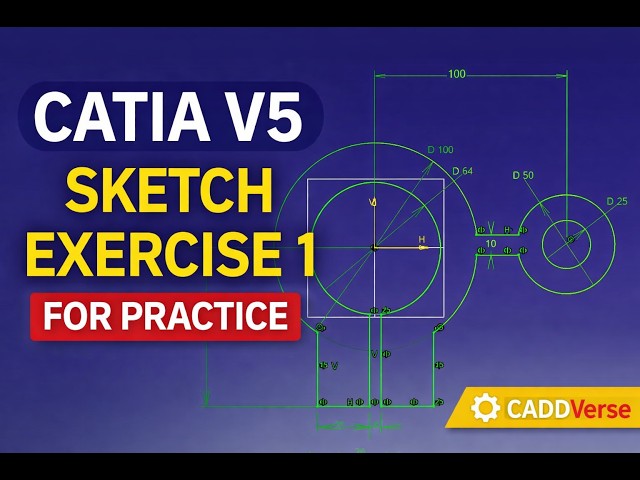 CATIA V5 Sketch Exercise 1 | Sketcher Practice #catiav5 #catiatutorial