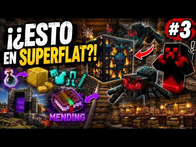 EL HALLAZGO MÁS ÉPICO + MENDING POR FIN!! 🕷️✨ | MINECRAFT HARDCORE SUPERFLAT: MÁS ALLÁ DEL LÍMITE #3