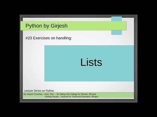 Q.86 to Q.90 Python -  Lists in Python | Cumulative Sum | Solved Python Practice Exercises