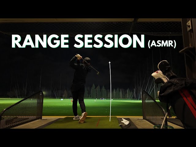 Satisfying Driving Range Session | ASMR Night Golf